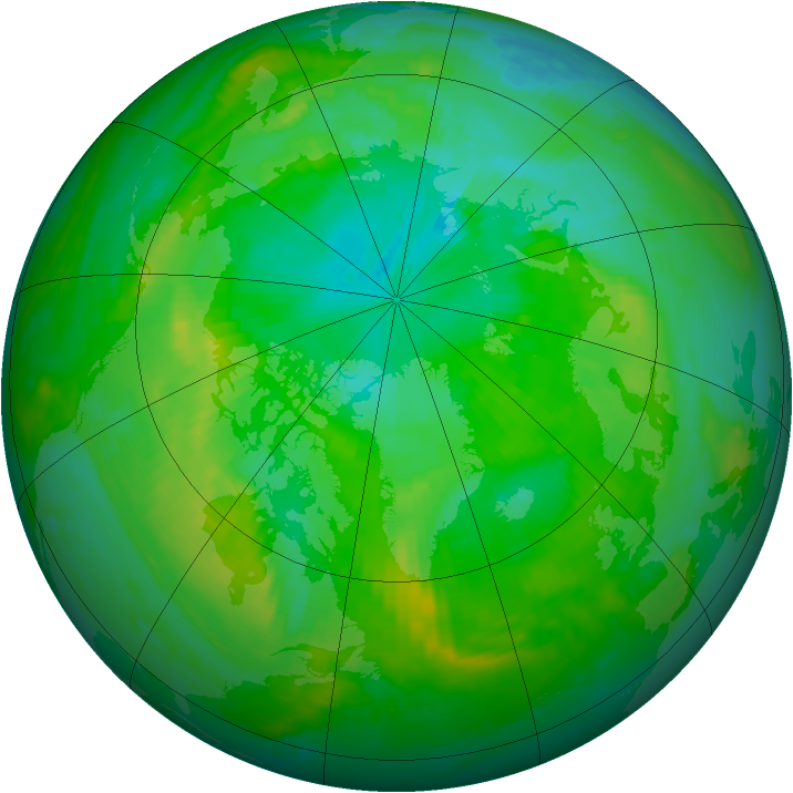 Arctic ozone map for 27 July 1999